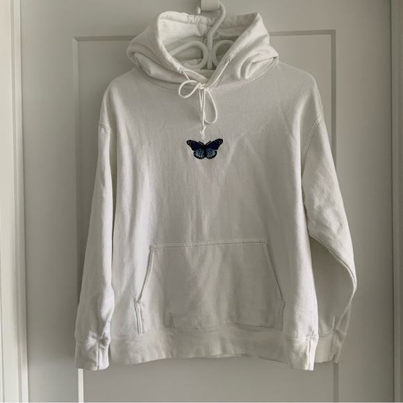 BRANDY MELVILLE BLUE BUTTERFLY HOODIE - Picture 2 of 6
